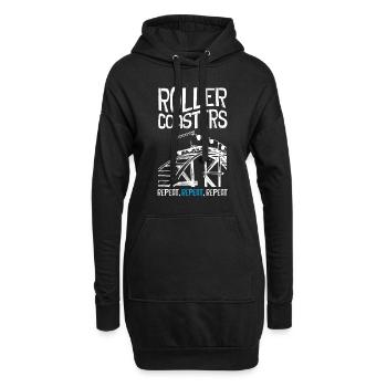 Roller Coaster Repeat - Hoodie-Kleid - Schwarz - Vorne