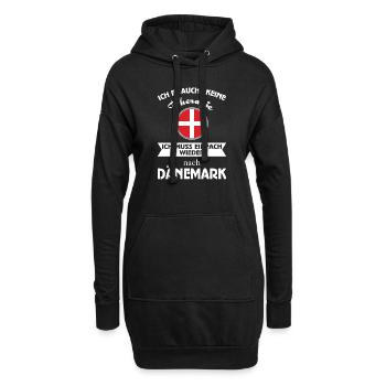 Keine Therapie - Dänemark - Hoodie-Kleid - Schwarz - Vorne