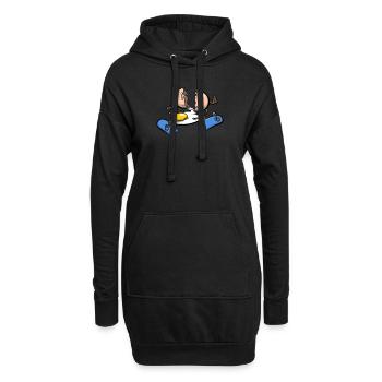 Skateboard accident egg - Hoodie Dress - black - Front