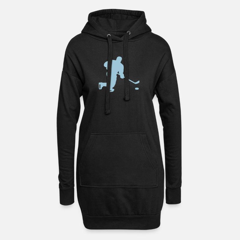 eishockey - Hoodie-Kleid - Schwarz
