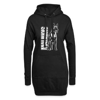 MALINOIS Portrait Chien Chien Wilsigns - Sweat-shirt à capuche long Femme - noir - Devant