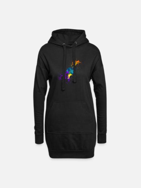 Violine Geige Musik Splash Musiker Geschenk - Hoodie-Kleid - Schwarz
