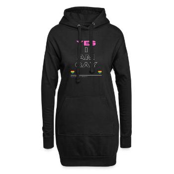 Oui, je suis gay Pride Shirt - Sweat-shirt à capuche long Femme - noir - Devant