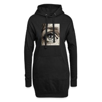 Nahaufnahme Design des menschlichen Auges - Hoodie-Kleid - Schwarz - Vorne