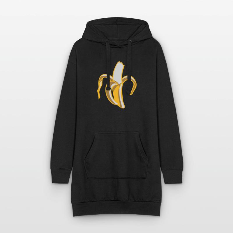 une banane à moitié mangée Sweat-shirt à capuche long Femme