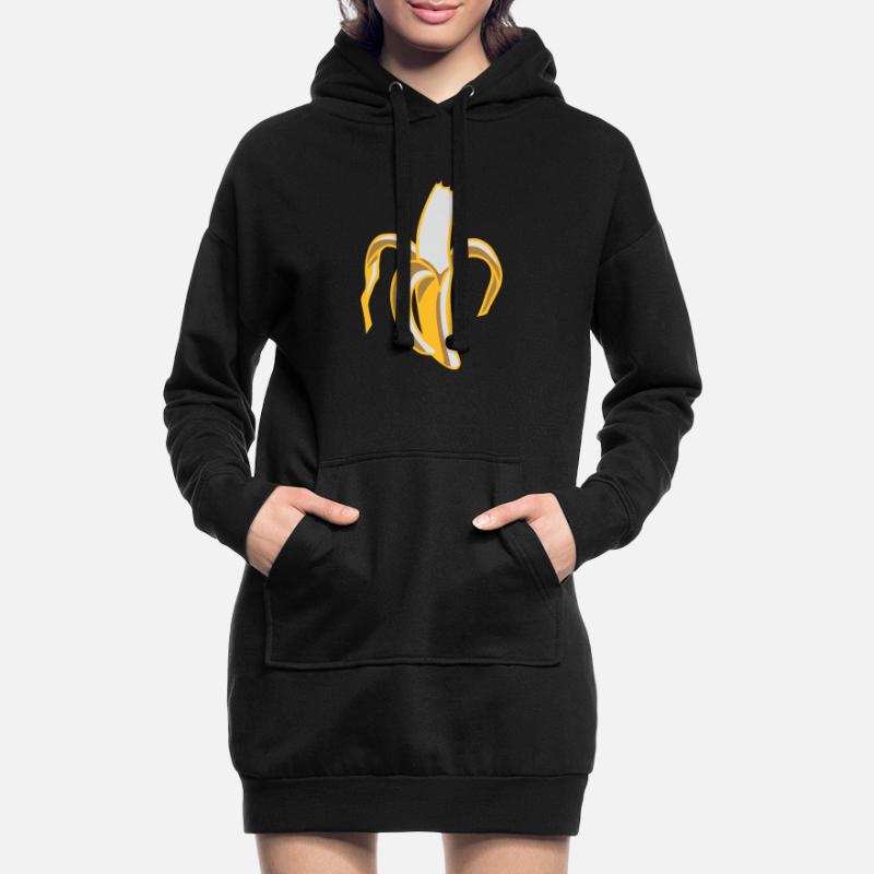 une banane à moitié mangée Sweat-shirt à capuche long Femme