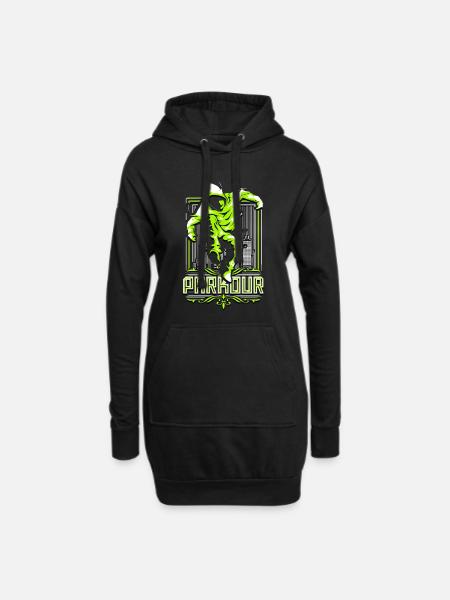 Parkour - Parcour Freerunning - Parkour Sport - Hoodie-Kleid - Schwarz