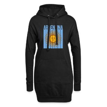 drapeau de l’Argentine t-shirt design sol de mayo - Sweat-shirt à capuche long Femme - noir - Devant