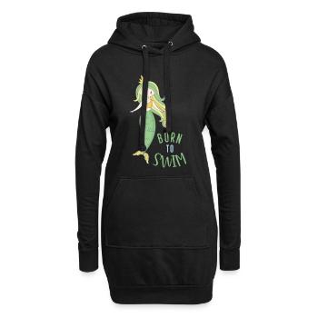 Born to swim - Hoodie-Kleid - Schwarz - Vorne