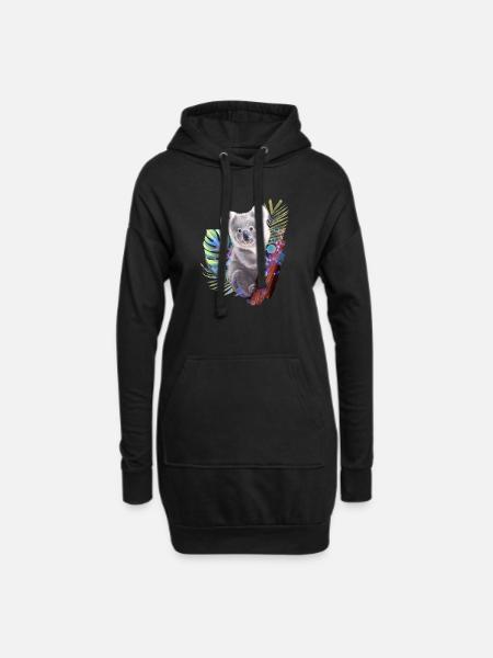 Koala bear - Hoodie Dress - black