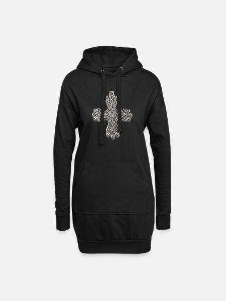 Kalevala Silberkreuz - Hoodie-Kleid - Schwarz