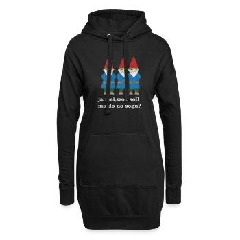 gartenzwerge bayerisch - Hoodie-Kleid - Schwarz - Vorne