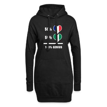 La France et le Nigéria génie / cadeau - Sweat-shirt à capuche long Femme - noir - Devant