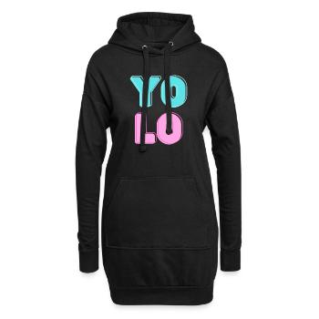 Cooles Candy YOLO Design - Hoodie-Kleid - Schwarz - Vorne