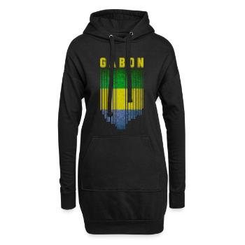 Flagge von Gabun - Hoodie-Kleid - Schwarz - Vorne
