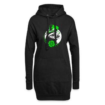 Faultier St Patricks Day mit Klee und Hut - Hoodie-Kleid - Schwarz - Vorne