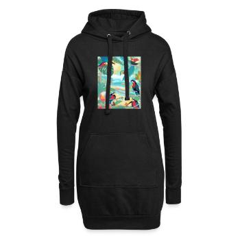 Tukan-Paradies - Hoodie-Kleid - Schwarz - Vorne
