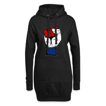 Poing du drapeau de la Hollande utilisé - Sweat-shirt à capuche long Femme - noir - Devant