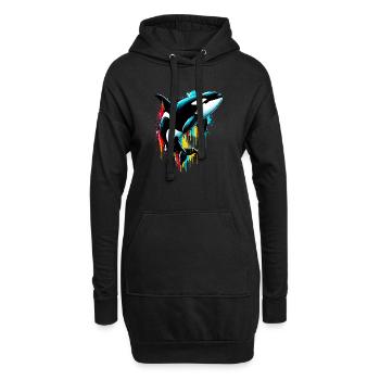 Orque - Sweat-shirt à capuche long Femme - noir - Devant