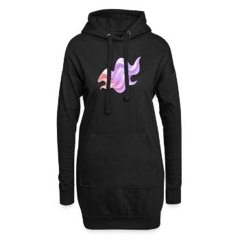 Ondes liquides - Sweat-shirt à capuche long Femme - noir - Devant
