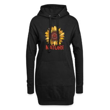 Natur Sonnenblume Illustration - schöne Blume Logo - Hoodie-Kleid - Schwarz - Vorne