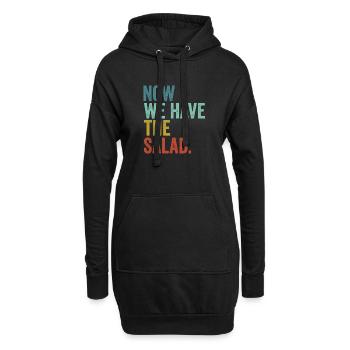 Denglisch Now We Have The Salad - Hoodie-Kleid - Schwarz - Vorne