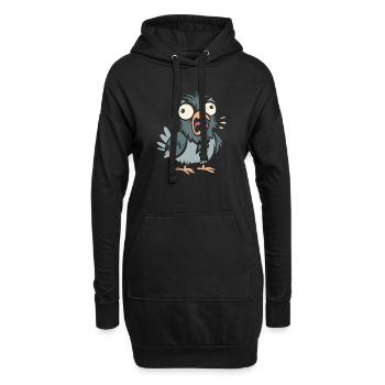 Lustige Taube als comic und cartoon für Vogelfans - Hoodie-Kleid - Schwarz - Vorne