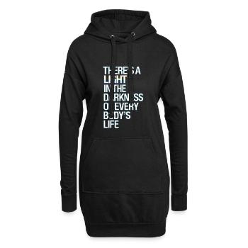 Lumière inspirante dans l’obscurité Citation Design - Sweat-shirt à capuche long Femme - noir - Devant
