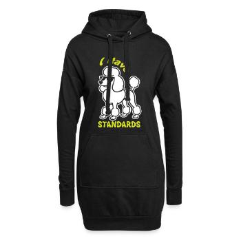 Ausdrucksstarker Pudel mit Sonnenbrille - Hoodie-Kleid - Schwarz - Vorne
