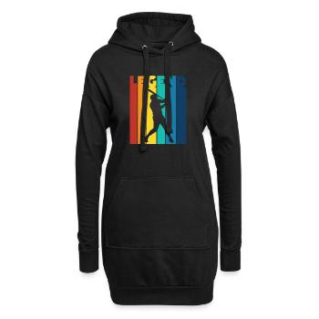 Baseball-Legende Retro-Schlagspieler-Fan - Hoodie-Kleid - Schwarz - Vorne