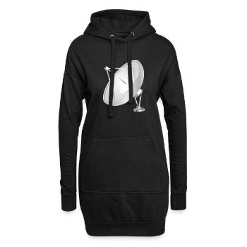  Satellitenschüssel im klaren modernen Look - Hoodie-Kleid - Schwarz - Vorne