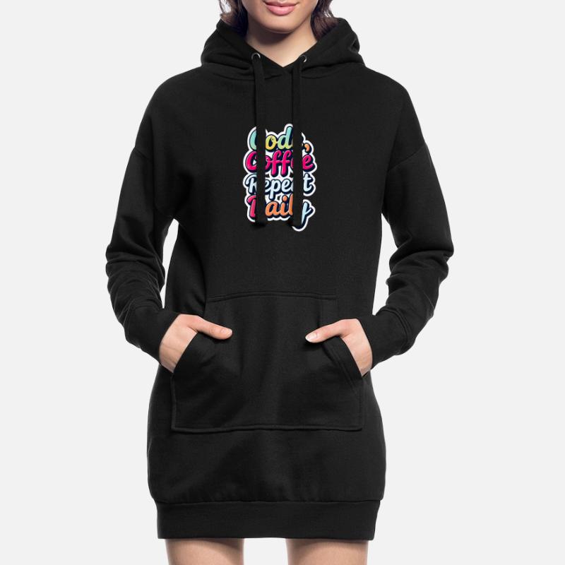 Code Sleep Debug Repeat Programmer Shirt Sweat-shirt à capuche long Femme