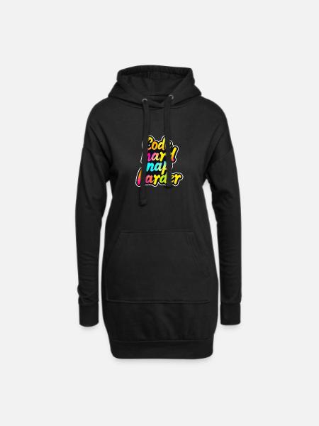 Code Hard Nickerchen Härter Lustiger Programmierer Tee - Hoodie-Kleid - Schwarz