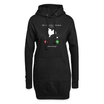 Long pelage Chihuahua appelant un chien drôle d’amoureux - Sweat-shirt à capuche long Femme - noir - Devant