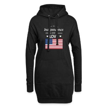 Independence und Love USA - Hoodie-Kleid - Schwarz - Vorne