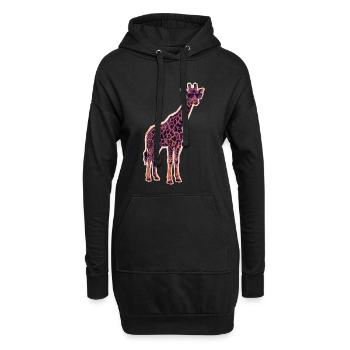 Lunettes de soleil girafe cool - Sweat-shirt à capuche long Femme - noir - Devant