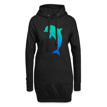 Dauphin Hommes Dauphin Garçons Enfants Dauphin à gros nez - Sweat-shirt à capuche long Femme - noir - Devant