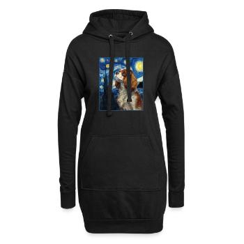 Cavalier King Charles Spaniel - Hoodie-Kleid - Schwarz - Vorne
