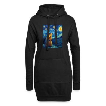 Murmeltier - Hoodie-Kleid - Schwarz - Vorne