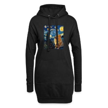 Zwergspitz Spitz Pomeranian - Sweat-shirt à capuche long Femme - noir - Devant