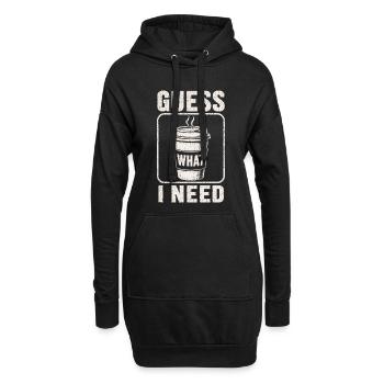 Café, devine ce qu’il me faut, chemise. - Sweat-shirt à capuche long Femme - noir - Devant