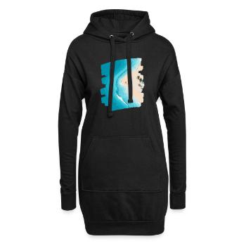 Illustration de rêve de plage - Sweat-shirt à capuche long Femme - noir - Devant