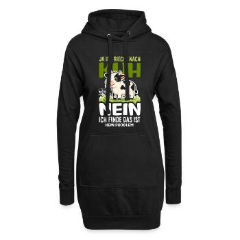 Ja Ich Rieche Nach Kuh Bauer Landwirt Spruch - Hoodie-Kleid - Schwarz - Vorne
