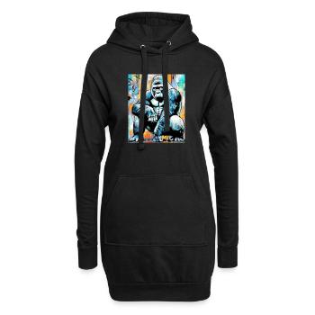 gorille - Sweat-shirt à capuche long Femme - noir - Devant