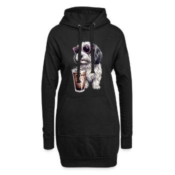 Havanais - Sweat-shirt à capuche long Femme - noir - Devant