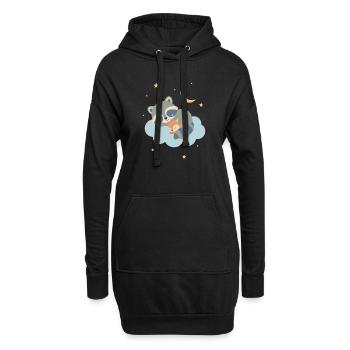 Raton laveur et écureuil dormant - Sweat-shirt à capuche long Femme - noir - Devant