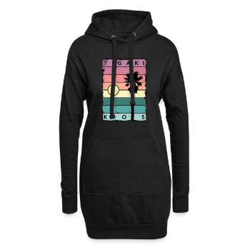 Tigaki Horizon et Palme Kos - Sweat-shirt à capuche long Femme - noir - Devant