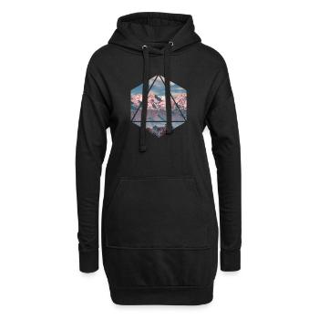Geometrisches Alpen-Panorama Alpen Berge - Hoodie-Kleid - Schwarz - Vorne