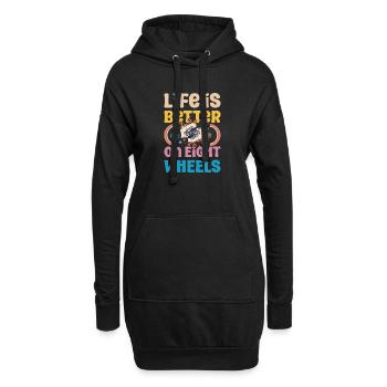 Rollerskater Party Life Is Better On Wheels Gift - Hoodie-Kleid - Schwarz - Vorne