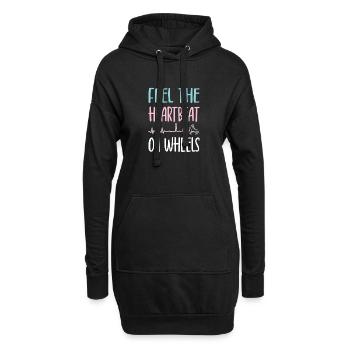 Rollerskater Party Feel Heartbeat On Wheels Gift - Hoodie-Kleid - Schwarz - Vorne
